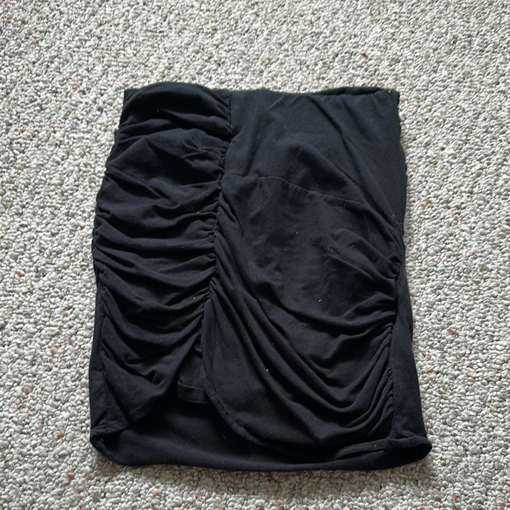 IRO Black Ruched Mini Pencil Skirt